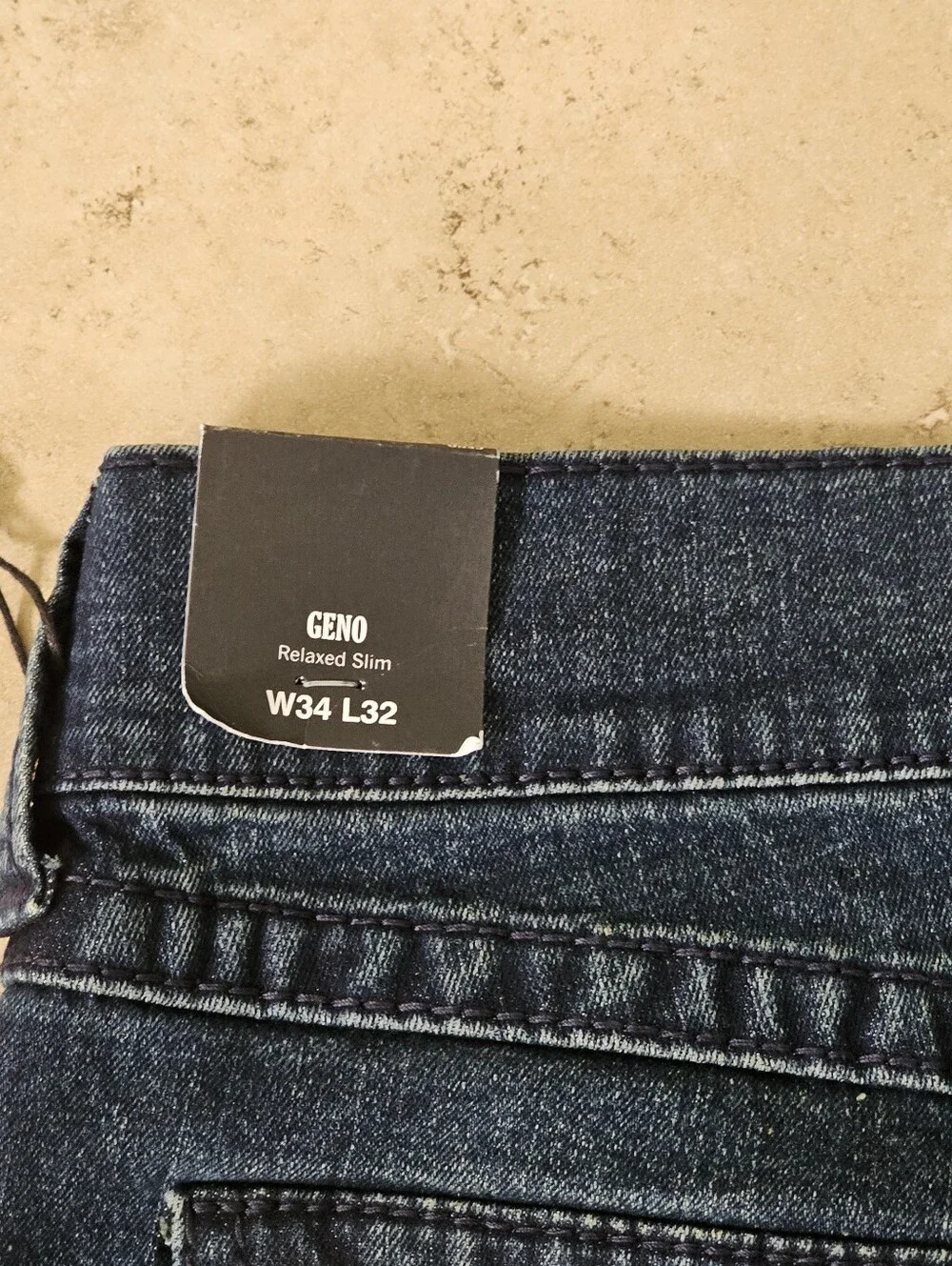 True Religion Jeans Mens 34x32 Blue Geno Flap Big T Relaxed Slim